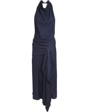 Brandon Maxwell The Marin Scarf Midi Dress - Blue