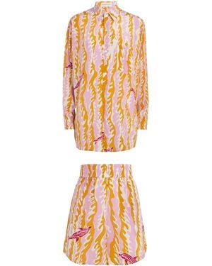 Olivia Von Halle Silk Kick Mira Pyjama Set - Metallic