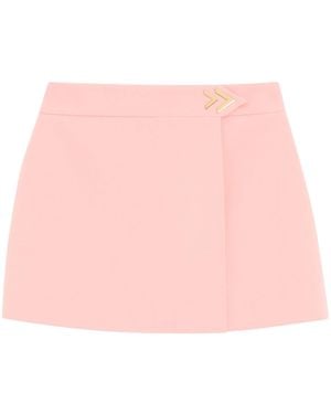 Valentino Virgin Wool Vgold Mini Skirt - Pink