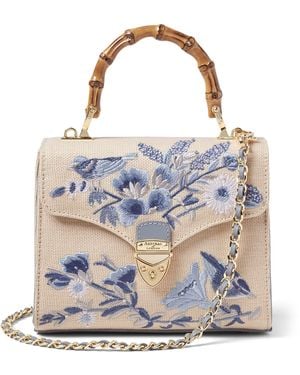 Aspinal of London Midi Canvas Mayfair Top-Handle Bag - Blue
