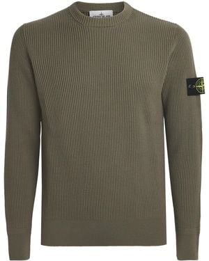 Stone Island Virgin Wool Compass Jumper - Green