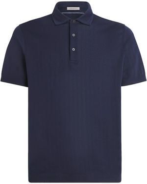 Corneliani Cotton Jersey Polo Shirt - Blue