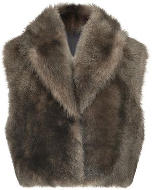 Brunello Cucinelli Shearling Sleeveless Jacket - Brown
