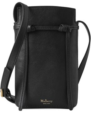 Mulberry Leather Clovelly Phone Pouch - Black