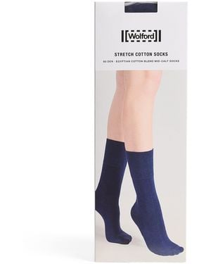 Wolford Stretch-Cotton Mid-Calf Socks - White