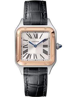 Cartier Steel And Rose Santos-Dumont Watch 27.5Mm - Metallic
