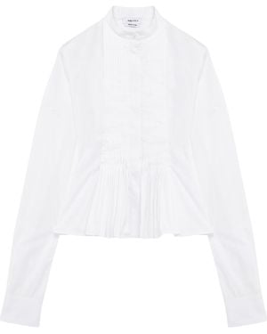 McQueen Cotton Pleated Blouse - White