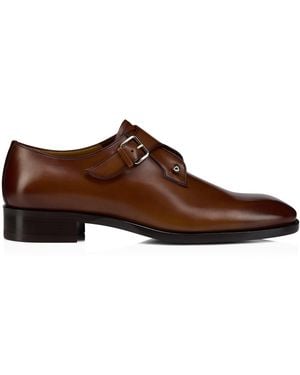 Christian Louboutin Chambelimonk Leather Monk Shoes - Brown