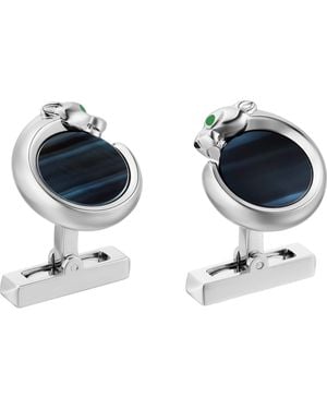 Cartier Sterling Panthère De Cufflinks - Blue
