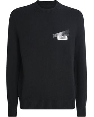Maison Margiela Wool-Blend Cable Knit Sweater - Black