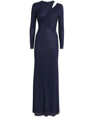 Self-Portrait Embellished Cut-Out Maxi Dress - Blue