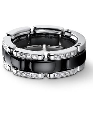 CHANEL Medium, Diamond And Ceramic Flexible Ultra Ring - Black