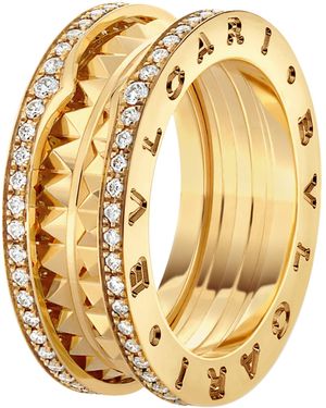 BVLGARI And Diamond B.Zero1 Rock Two-Band Ring - Metallic