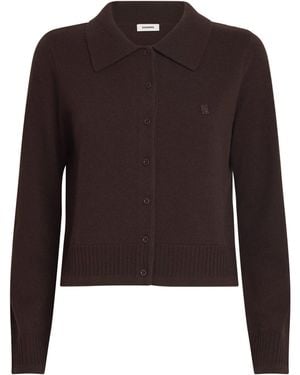Sandro Wool-Cashmere Cardigan - Brown