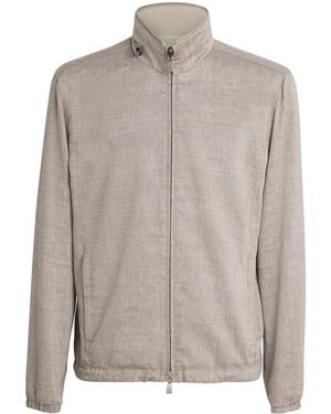 Corneliani Linen-Blend And Nylon Reversible Jacket - Grey