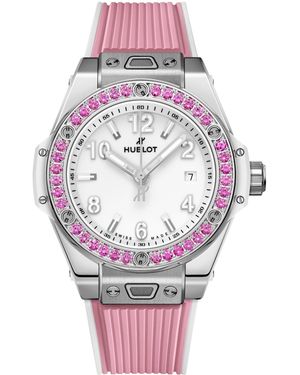 Hublot Stainless Steel And Sapphire Big Bang One Click Watch - Pink