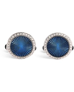 Deakin & Francis Diamond And Sapphire Cufflinks - Blue