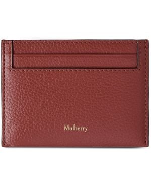 Mulberry Grained Leather Card Holder - Red