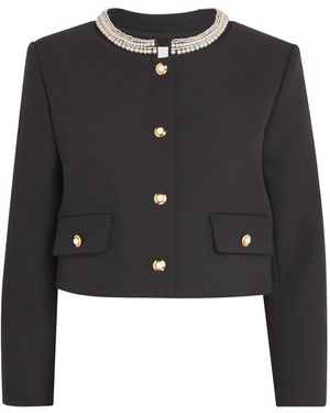 Sandro Embellished Cropped Jacket - Black
