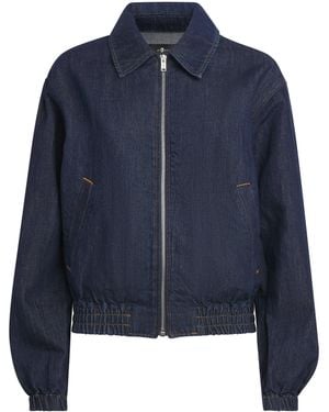 7 For All Mankind Cotton-Linen Denim Jacket - Blue