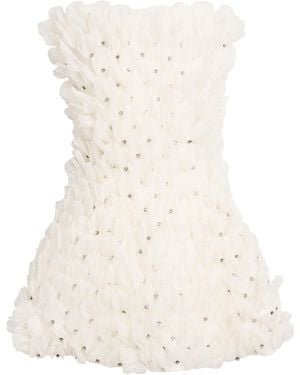 Stella McCartney Silk Embellished Strapless Mini Dress - White