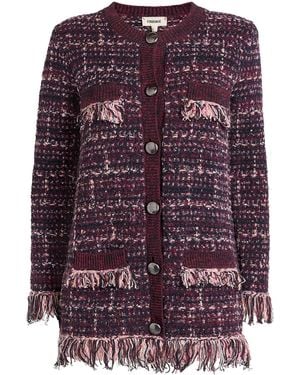 L'Agence Cotton-Blend Kastoria Cardigan - Purple