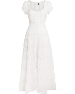 RIXO London Cotton Broderie Anglaise Jaclyn Midi Dress - White
