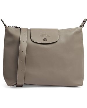 Longchamp Medium Leather Le Pliage Xtra Shoulder Bag - Grey