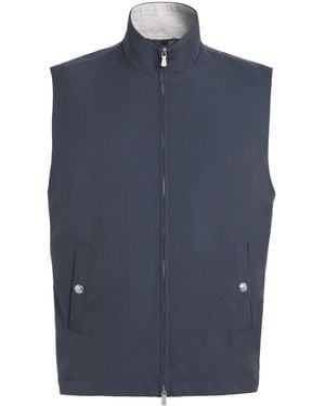 Eleventy Silk Technical Gilet - Blue