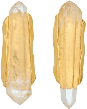 Saint Laurent Crystal Clip-On Earrings - Metallic