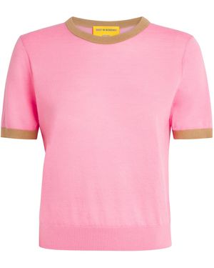 Guest In Residence Cashmere Airy Ringer T-Shirt - Pink