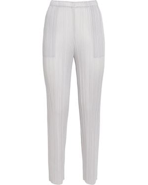 Pleats Please Issey Miyake Basics Slim Trousers - Grey