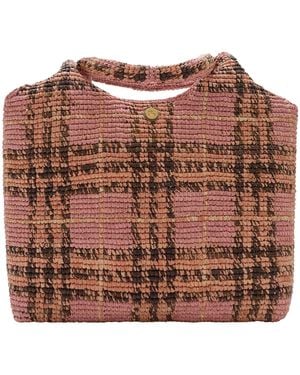 Burberry Raffia Margate Tote Bag - Brown