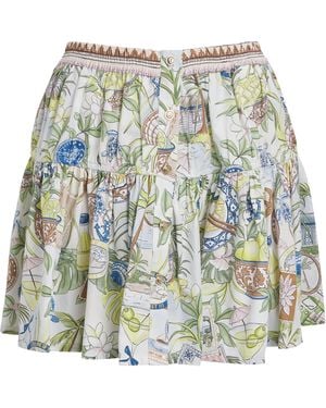Maje Cotton Printed Mini Skirt - White