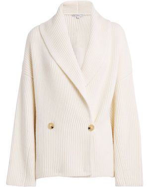 Vince Wool-Blend Sweater Coat - White