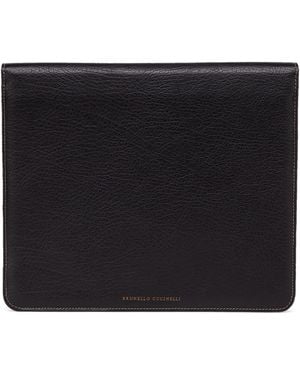 Brunello Cucinelli Calfskin Document Holder - Black