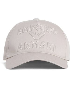Emporio Armani Cotton Logo Baseball Cap - Grey