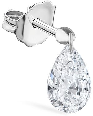 Maria Tash Floating Pear Diamond Charm Single Stud Earring - White