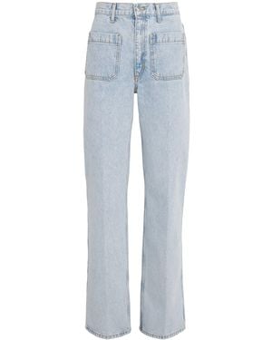 Sandro Straight-Leg Patch Pocket Jeans - Blue