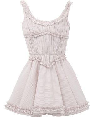McQueen Cotton Pinstripe Mini Dress - Natural