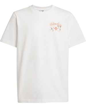CASABLANCA Cotton Tennis Club Print T-Shirt - White