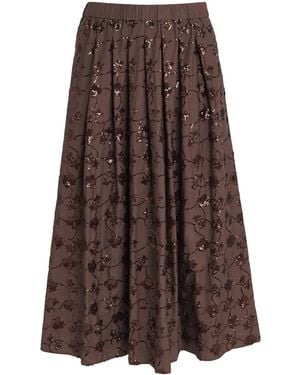 Weekend by Maxmara Cotton Embellished Midi Skirt - Brown