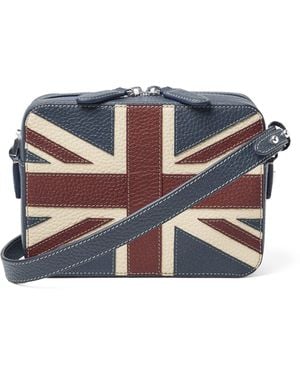 Aspinal of London Leather Union Flag Camera Bag - Blue