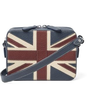 Aspinal of London Leather Union Flag Camera Bag - Blue