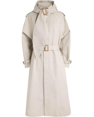 Polo Ralph Lauren Scarf Hooded Trench Coat - Natural
