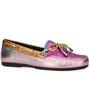 Kurt Geiger Leather Eagle Moccasins - Purple