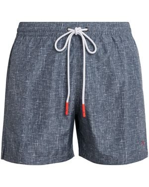 Isaia Printed Swim Shorts - Blue