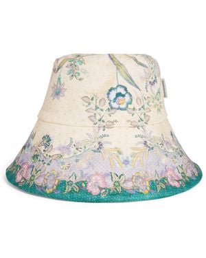 Zimmermann Linen Reversible Bucket Hat - Green