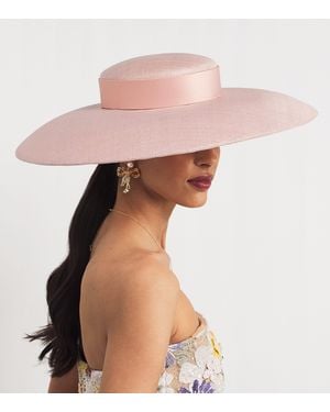 Emily London Ribbon-Detail Hat - Pink