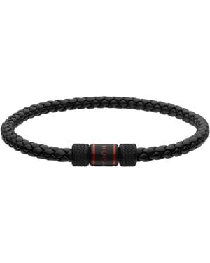 Chopard Leather And Brass Classic Racing Bracelet - Black